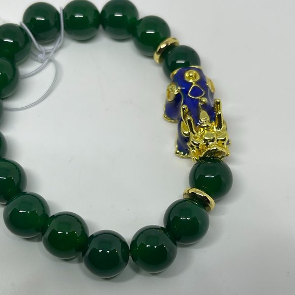 SJ Pearl | Jewelry | Sj Pearl Beaded Agate Bracelet W Lion Charm | Poshmark